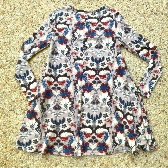 NWOT Boo Hoo Floral Boho Knit Long Sleeve Dress 4 - Picture 9 of 9